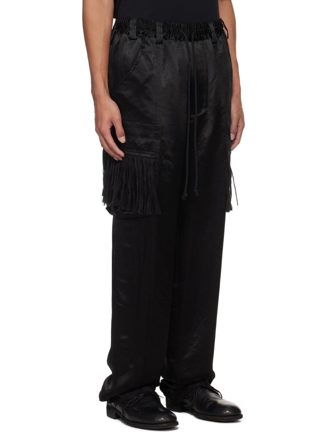 Black Lined Cargo Pants - 2