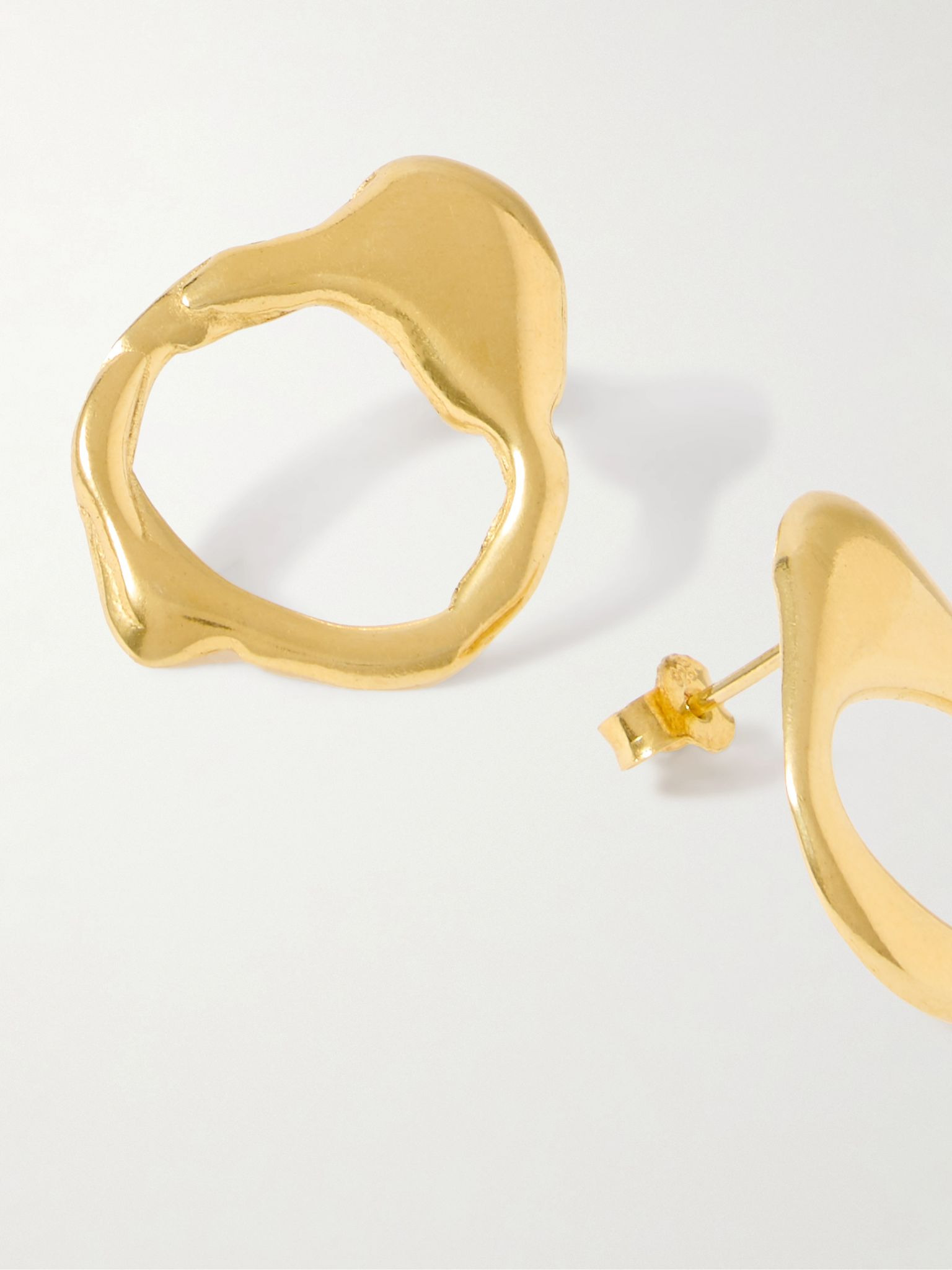 Droplet Mist gold-plated hoop earrings Gold - 3