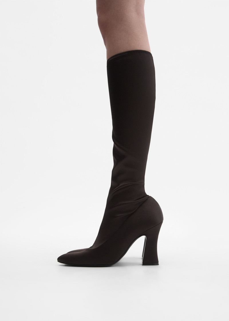 Satin boots in brown 4