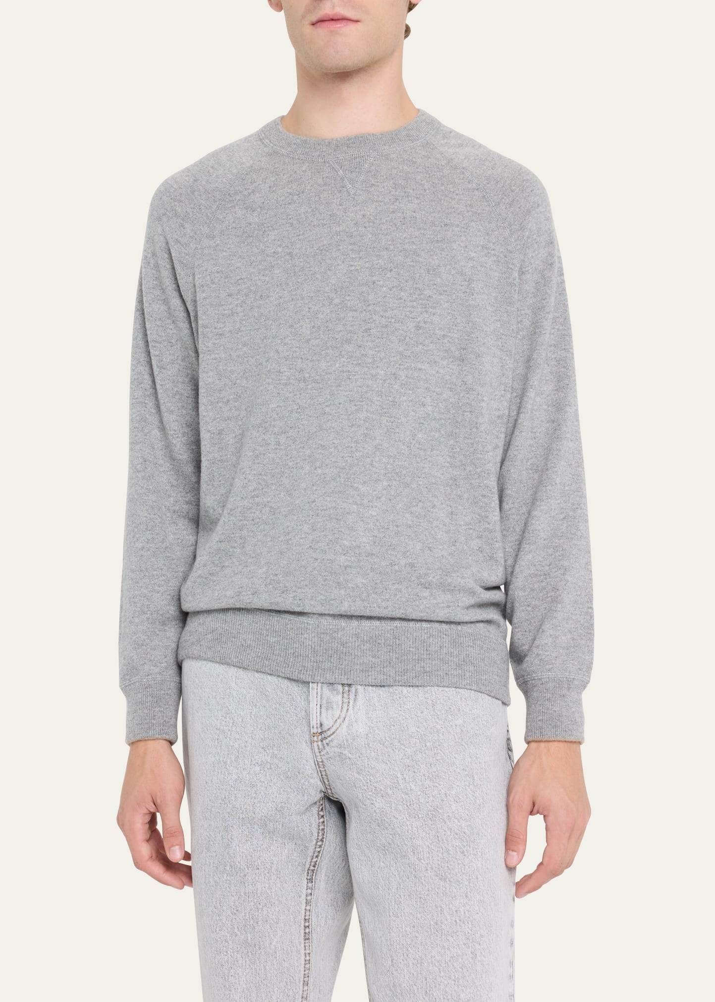 Men's Cashmere Raglan Crewneck Sweater - 4