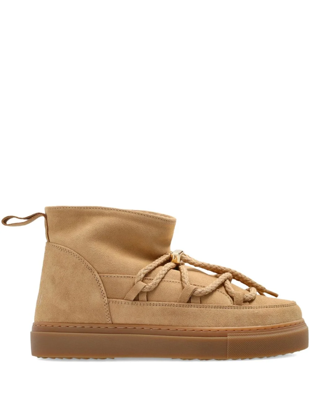 braided-lace suede boots - 1