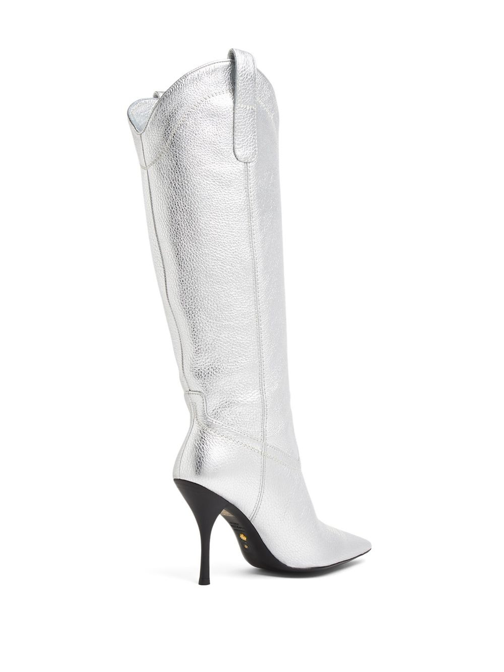 western-style metallic high boots - 3