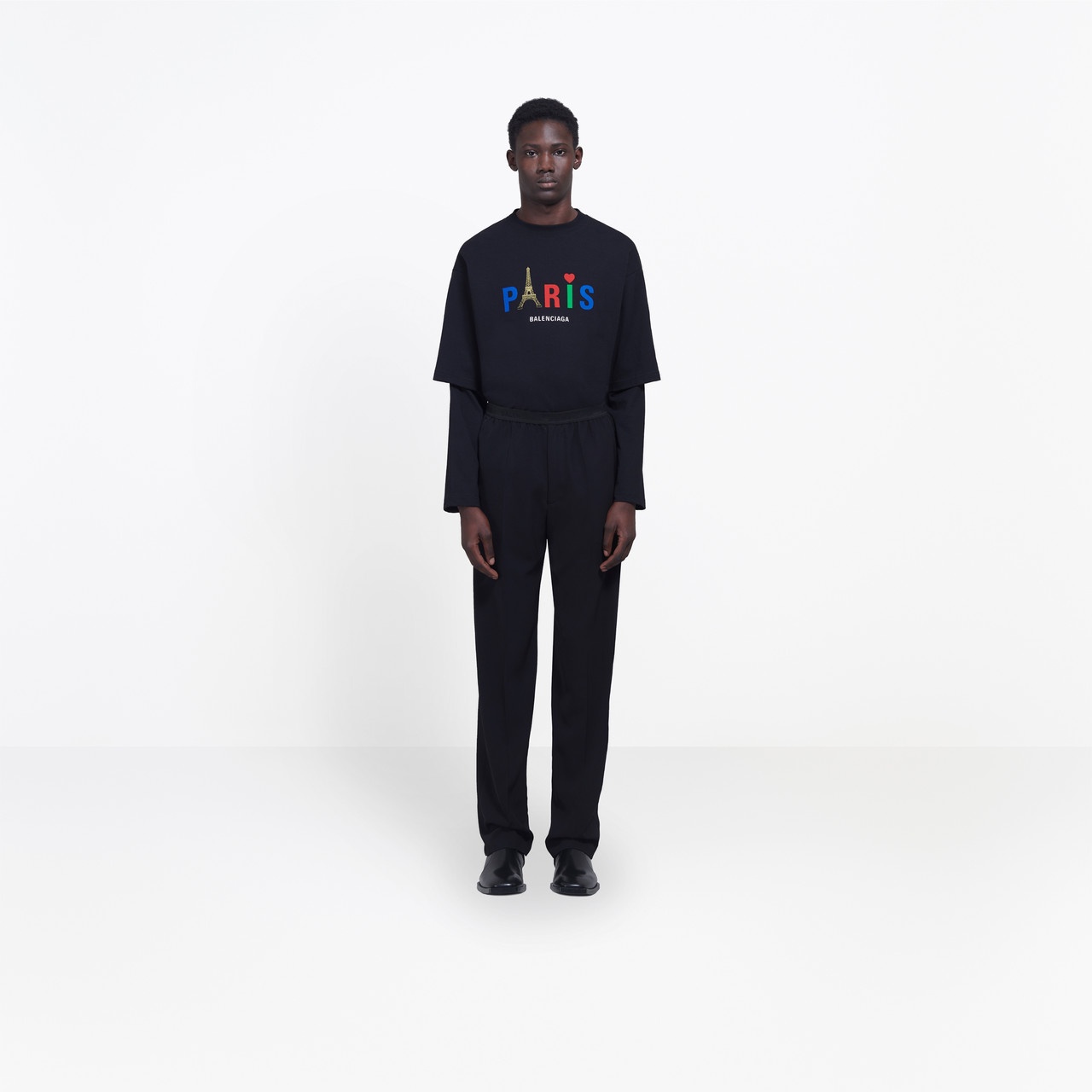 パンツ Balenciaga Elastic Pants Balenciaga Elastic straight-leg Trousers | Black | FARFETCH JO