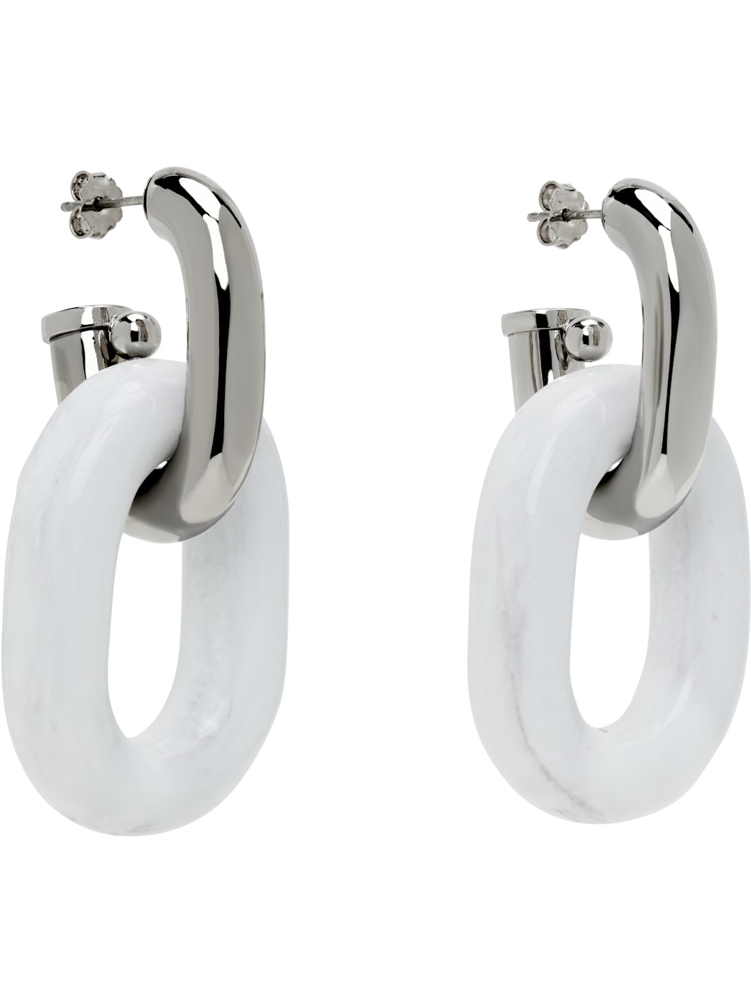 Silver Chain Drop Earrings - 2