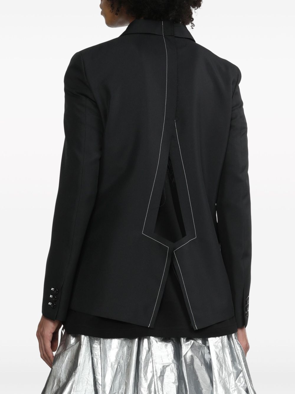 layered single-breasted blazer - 4