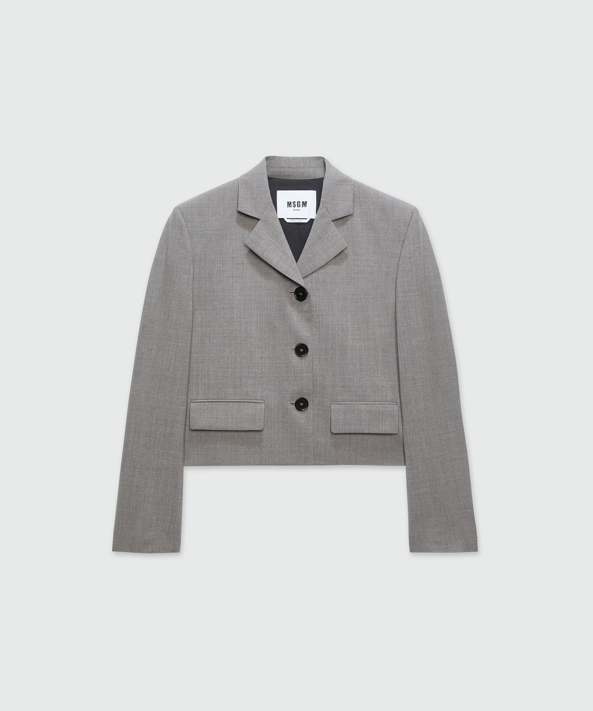 Gray virgin wool boxy jacket - 1