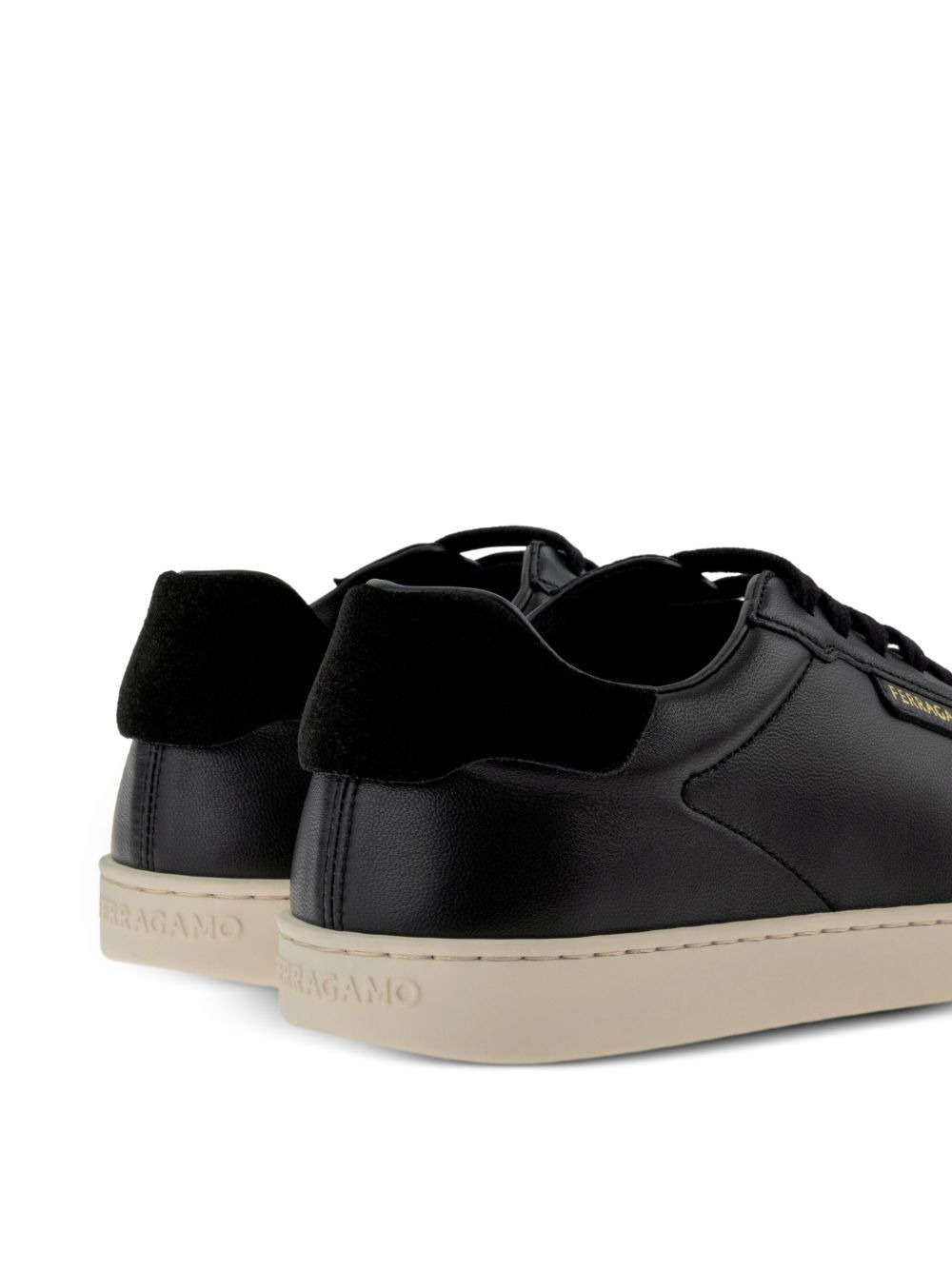 suede-panel leather sneakers - 5