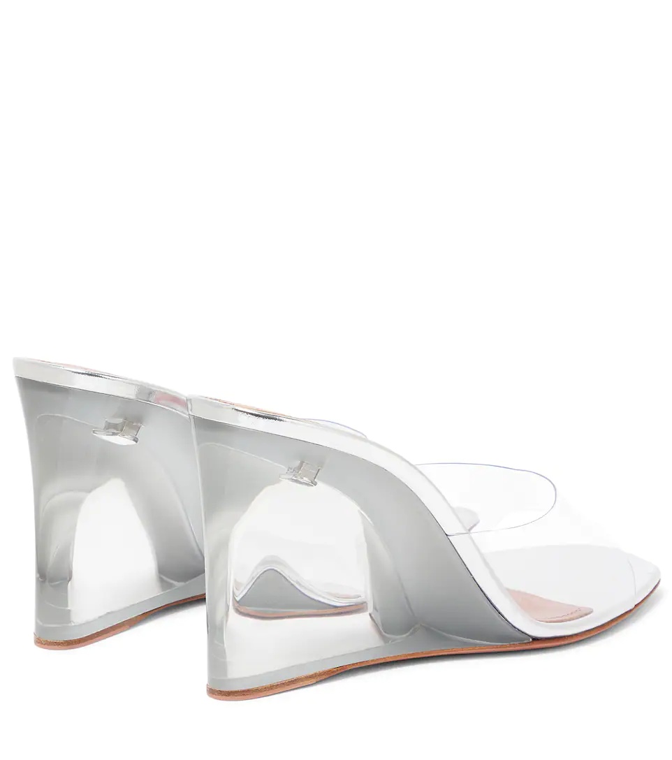 Lupita leather wedge mules - 3