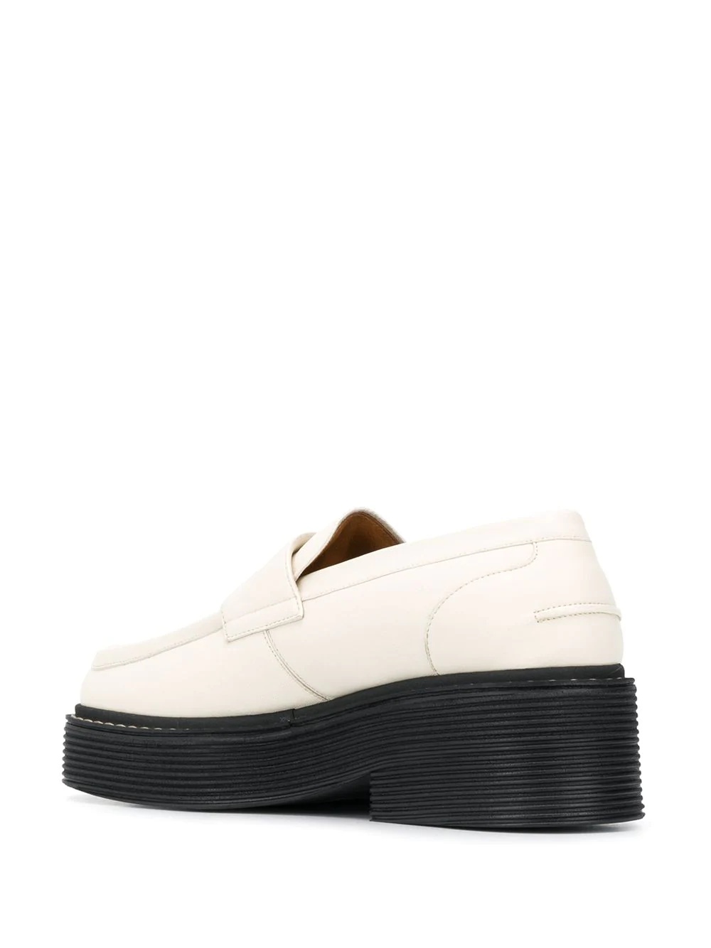 square-toe platform leather loafers - 3