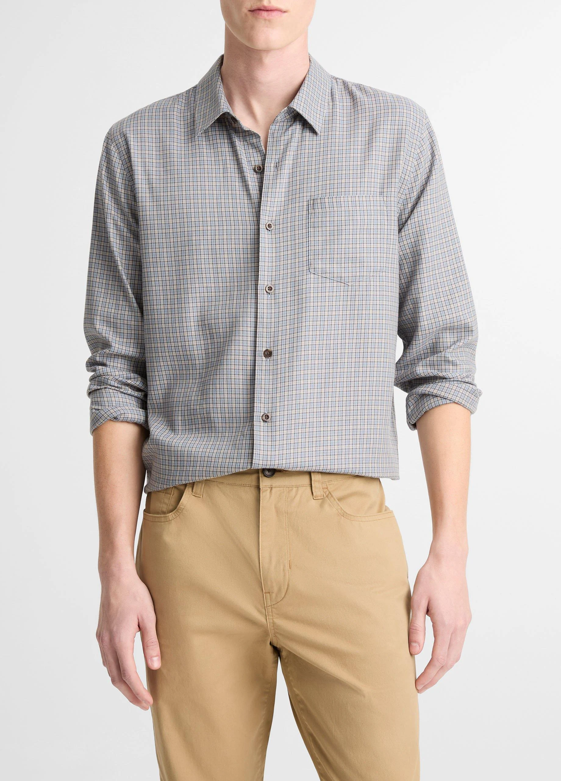 Genesse Plaid Cotton-Blend Button-Front Shirt - 1