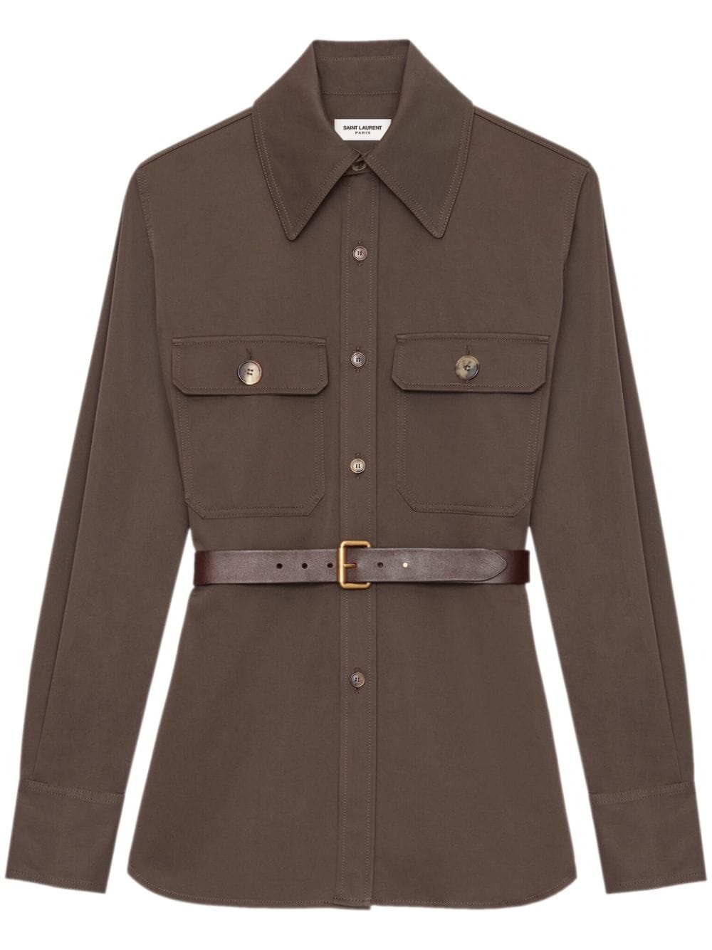 point-collar organic cotton shirt - 2