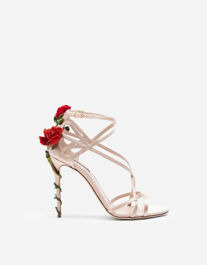 Satin sandals with embroidery 1