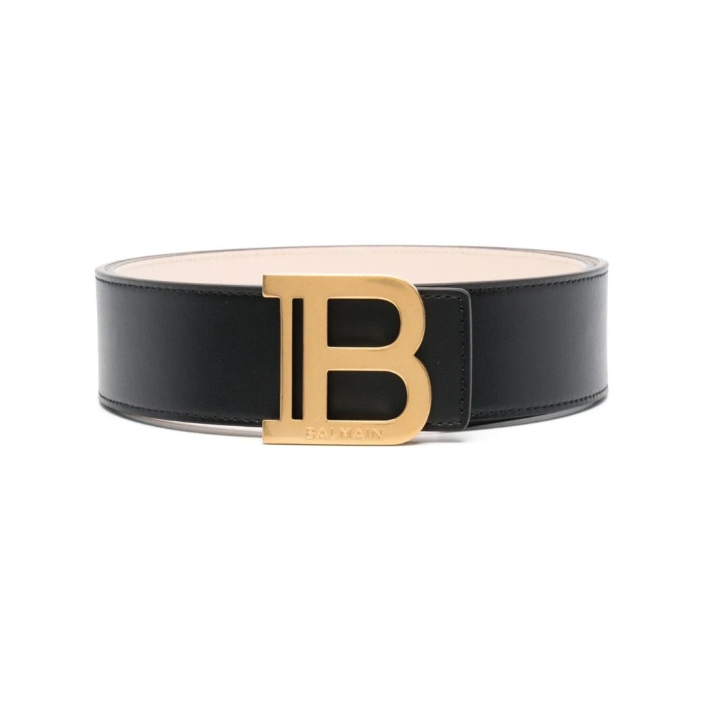 【関税込み】Balmain ブラック B カーフスキン ナローベルト Balmain CLASSIC NOIR B-BELT | miinto | REVERSIBLE