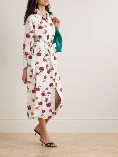 EMILIA WICKSTEAD Deirdre belted floral-print silk-crepe midi shirt dress outlook