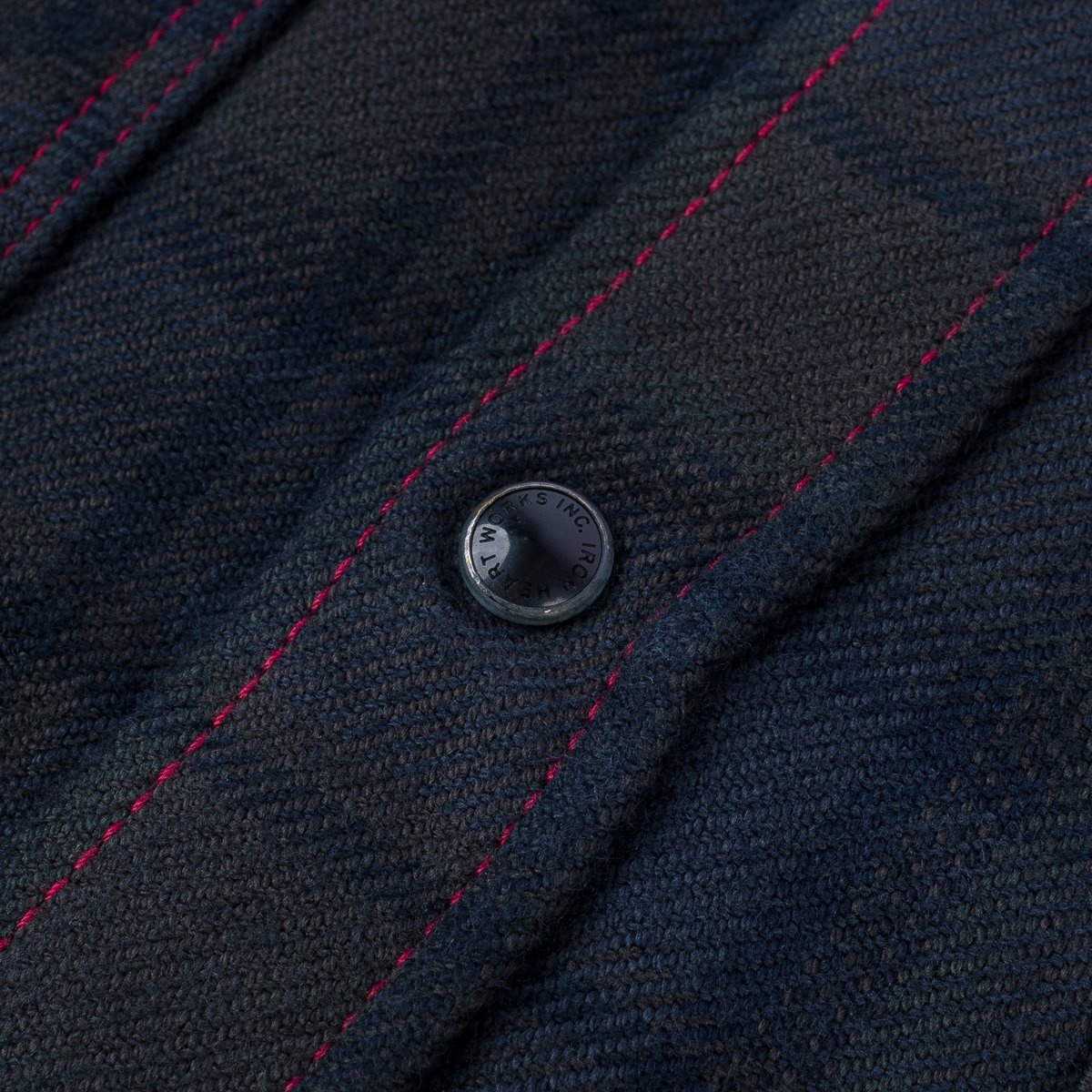 IHSH-340-OD Ultra Heavy Flannel Classic Check Western Shirt - Red Overdyed Black - 11
