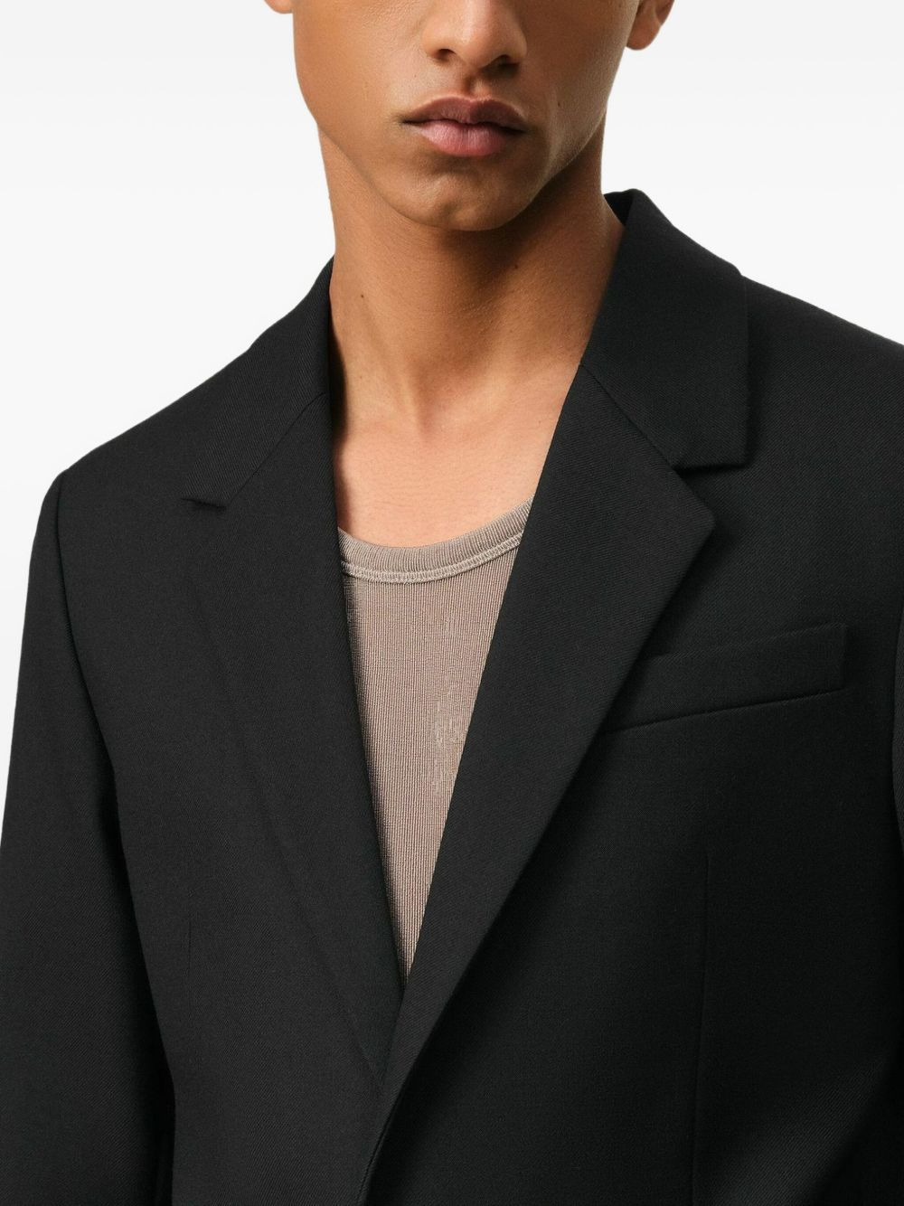 single breasted virgin wool blazer - 6