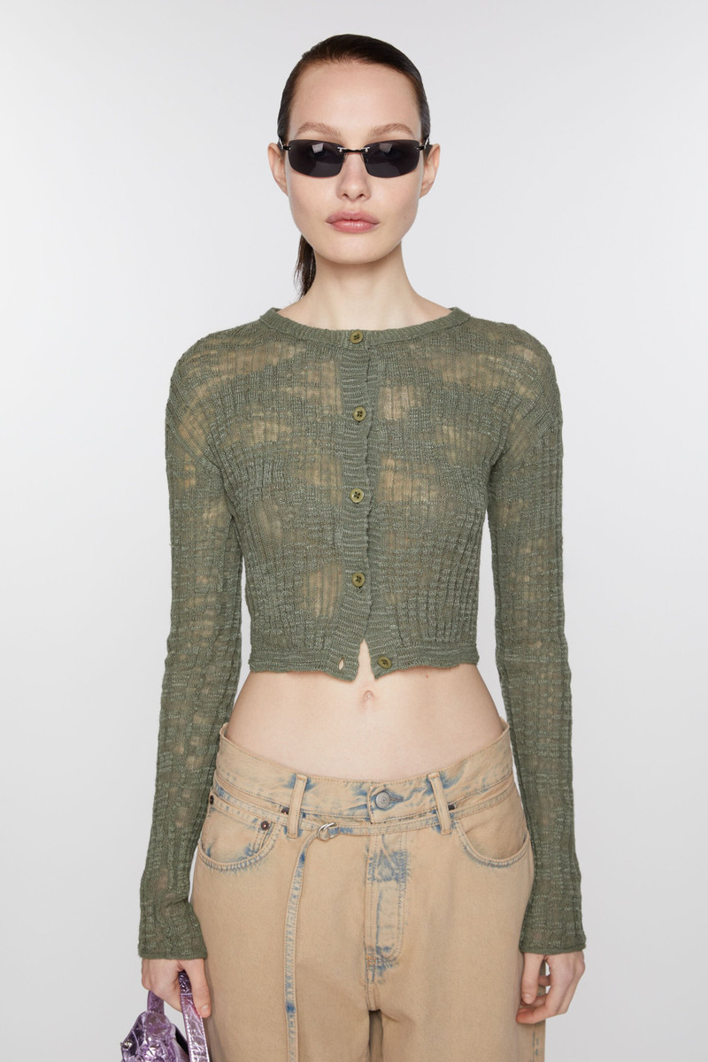 Acne Studios Wide rib cardigan - Seagrass Green outlook