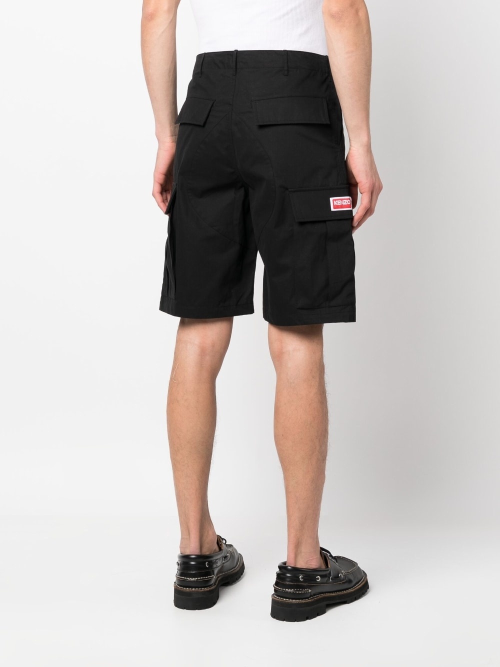 logo-patch cotton Bermuda shorts - 4
