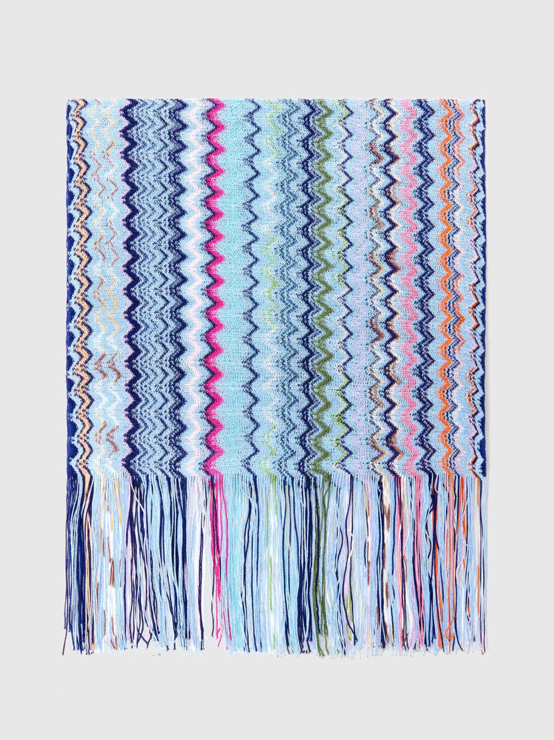 Zigzag viscose scarf with fringes 1