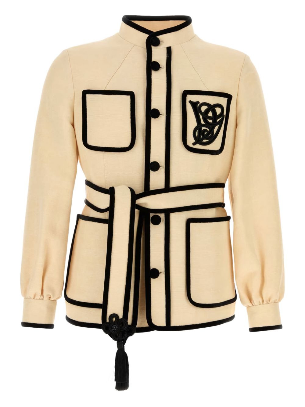 logo-embroidered blazer - 1
