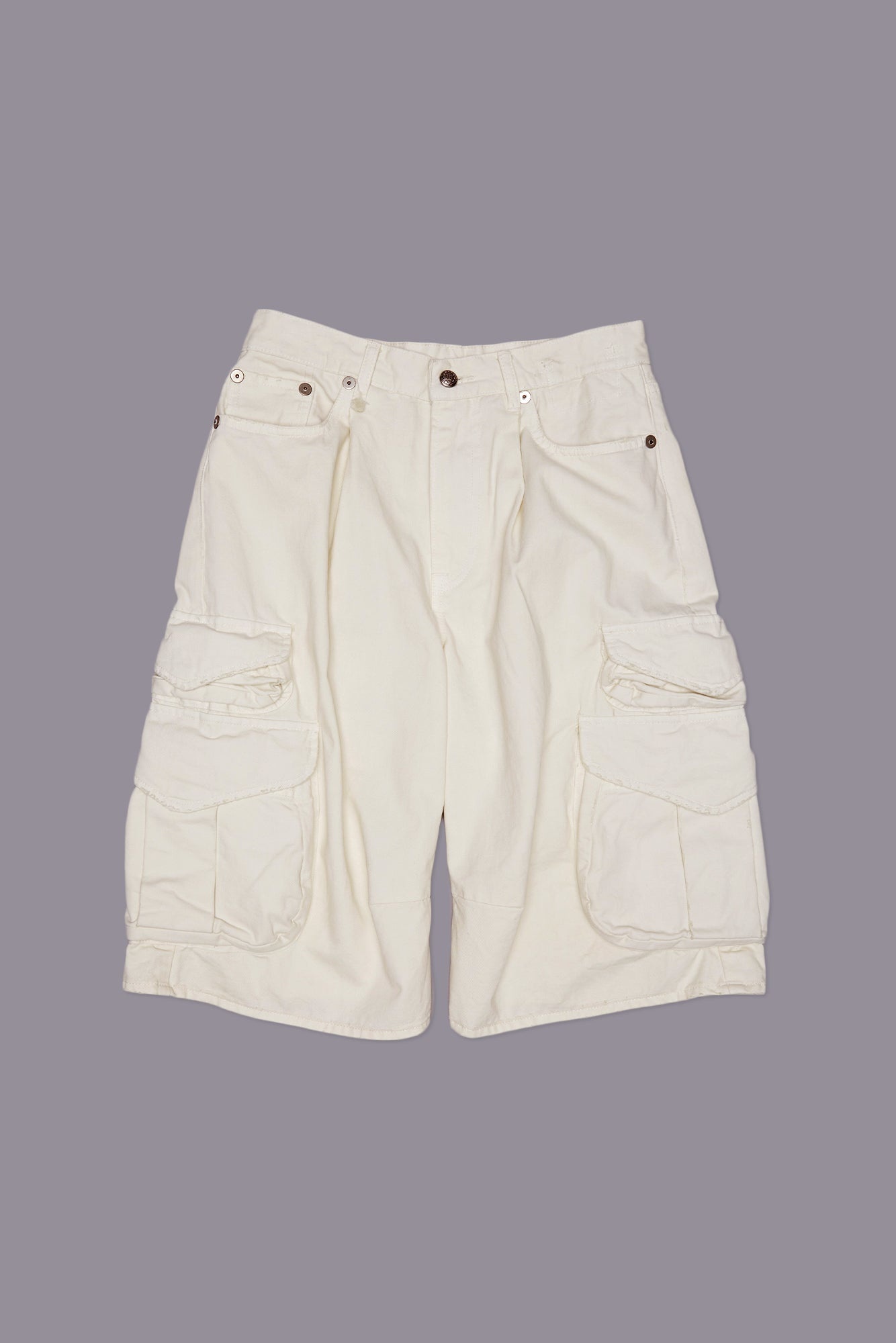 BERMUDA CARGO SHORT - WHITE SLUBBY TWILL - R13 - 3