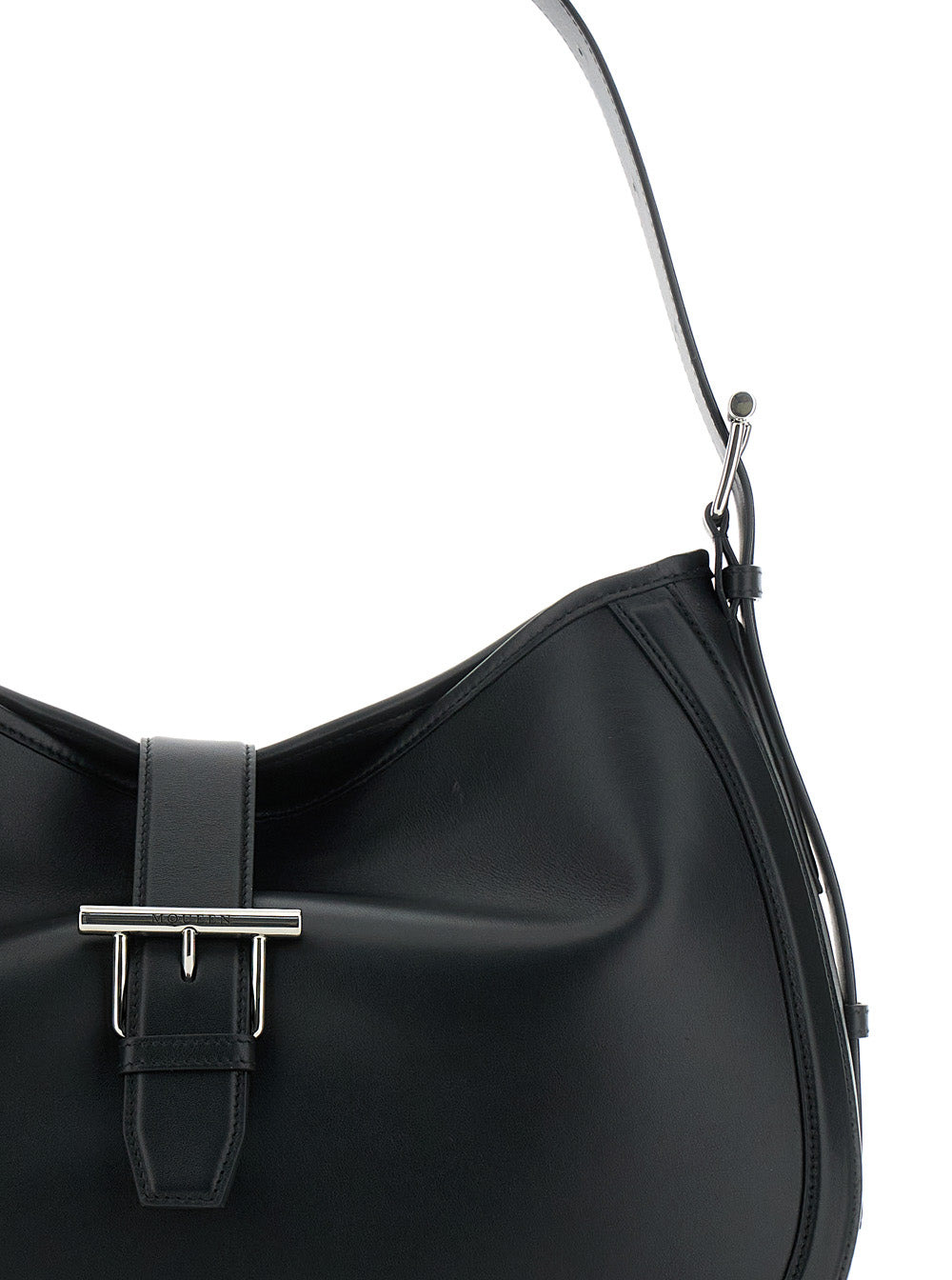Alexander Mcqueen Women Black Shoulder Bag With Adjustable Shoulder Strap And T Buckle Closure On Th - 5