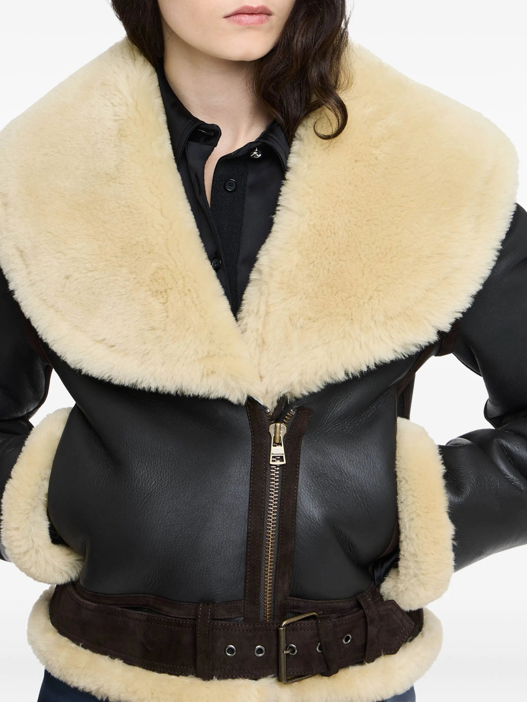 Jw Anderson Shearling-collar Leather Jacket - 2