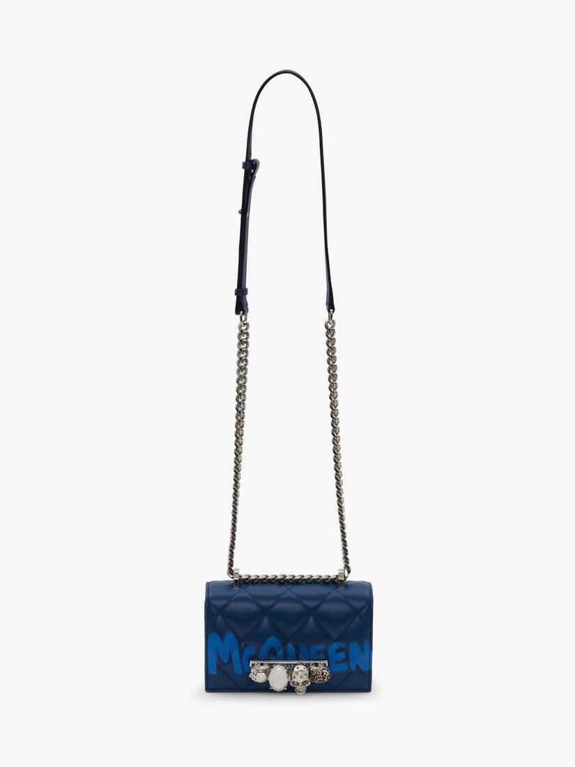 Mini Jewelled Satchel in Ink Blue - 5