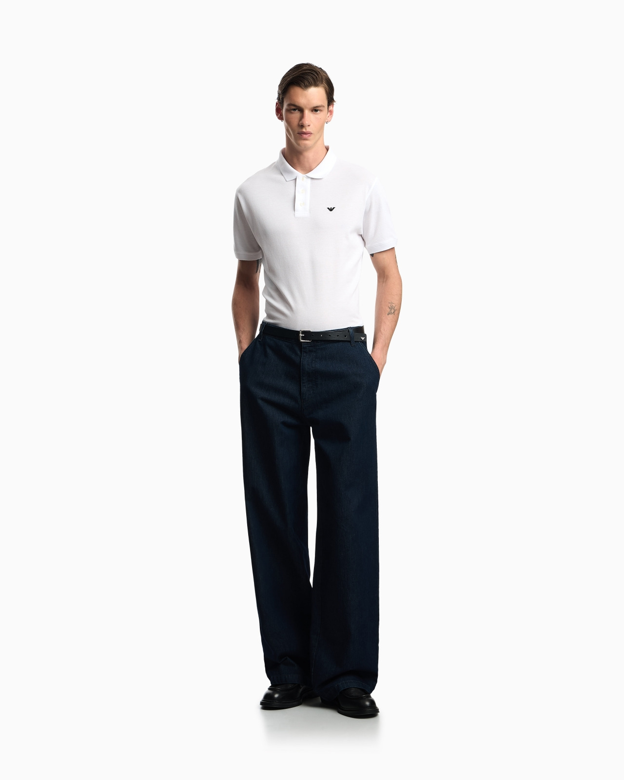 Mercerised piqué polo shirt with micro eagle - 2
