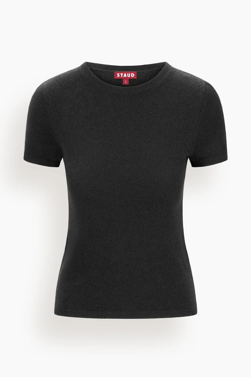 Easy Cashmere Tee in Black - 1