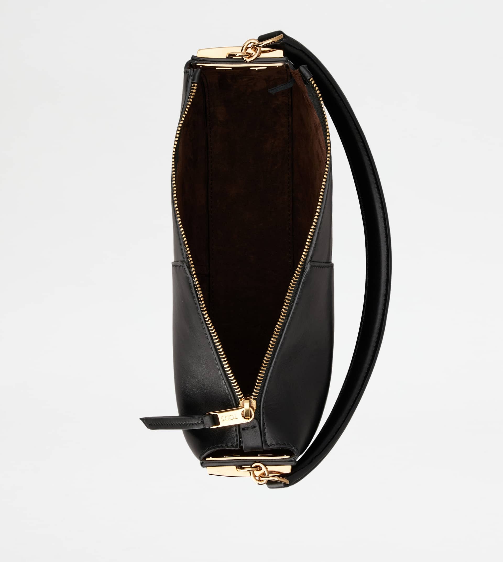 TOD'S T CASE HOBO BAG IN LEATHER MINI - BLACK - 5