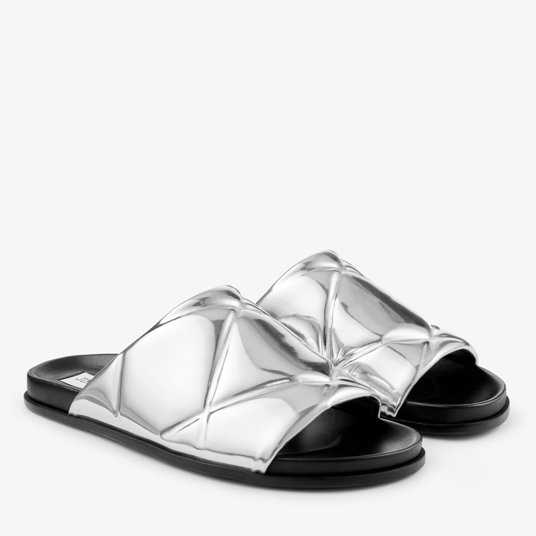 Sav Slide M
Silver Metallic Leather Quilted Slide - 2