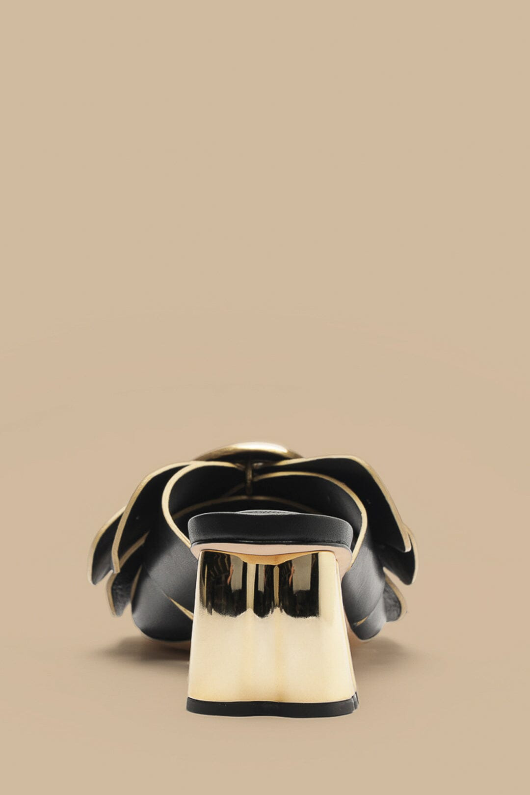 Black Daisy Heeled Mule - 4