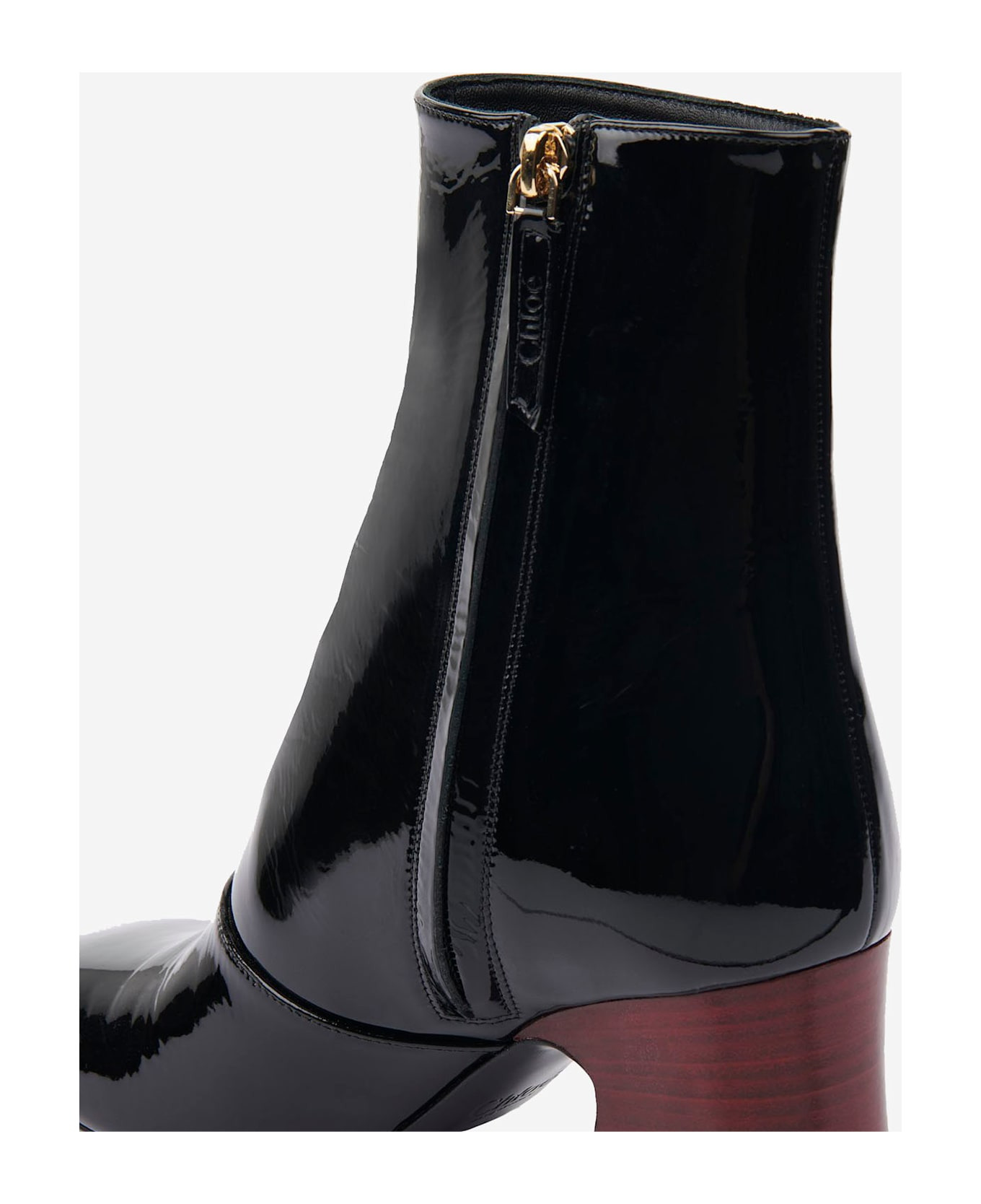 Janis Ankle Boots With Glossy Leather Heel - 4