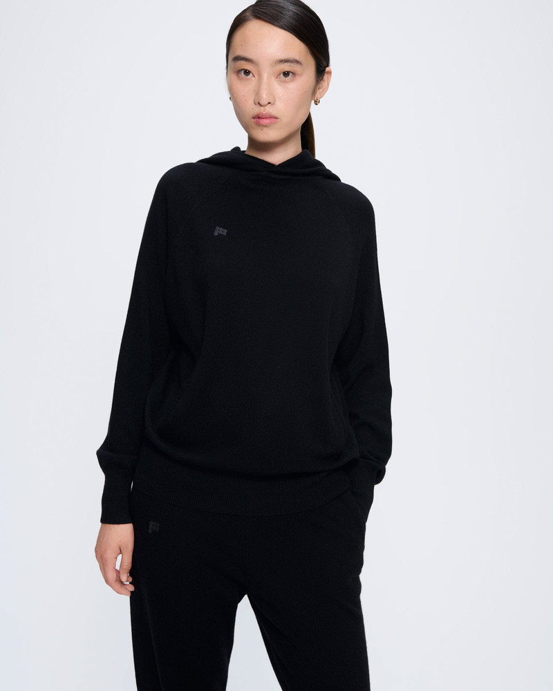 PANGAIA Archive Womens Recycled Cashmere Hoodie - Black outlook