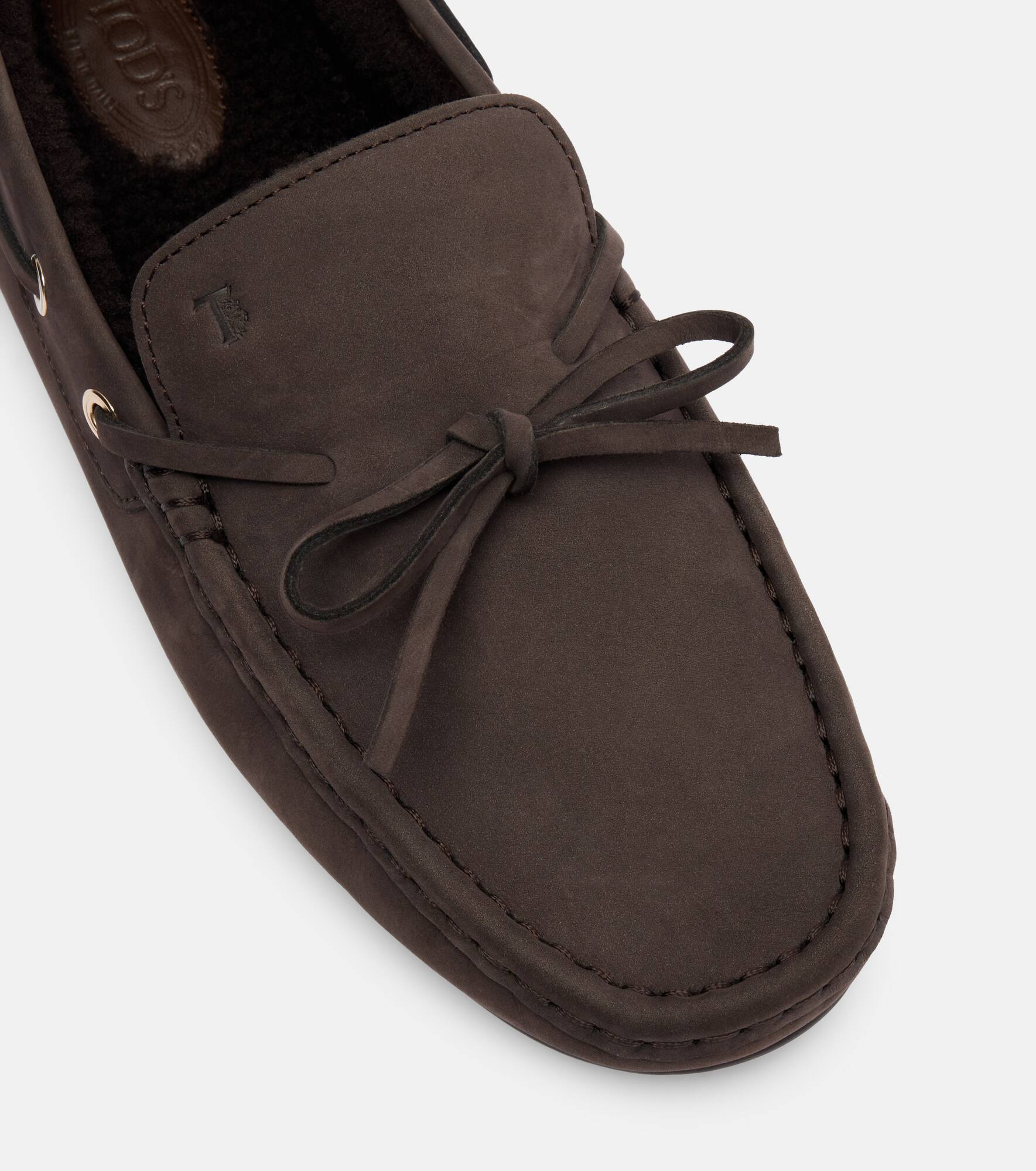Gommino shearling-lined suede boat shoes - 5