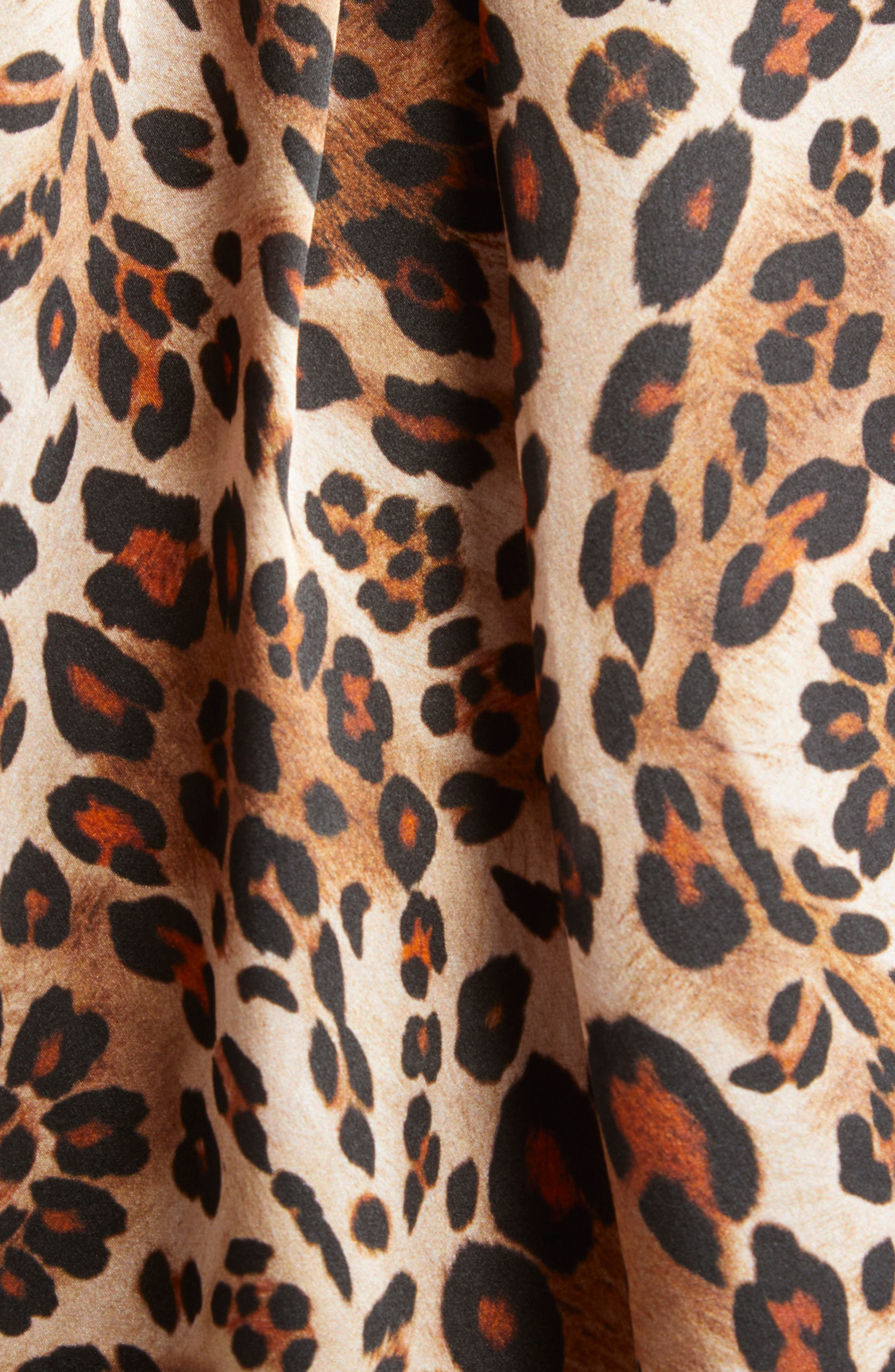 L'AGENCE Tyler Leopard Print Silk Button-Up Shirt in Cinnamon at Nordstrom - 6