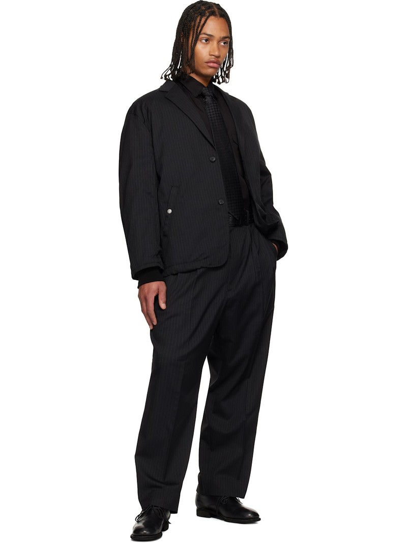 Comme des Garçons Homme Black Wool Herringbone Blazer outlook