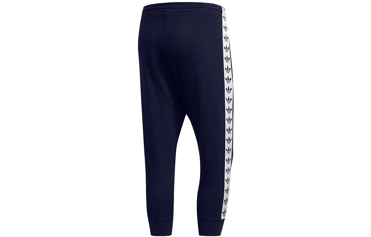 adidas originals Classic Logo Casual Sports Cropped Pants Navy Blue DX4229 - 2