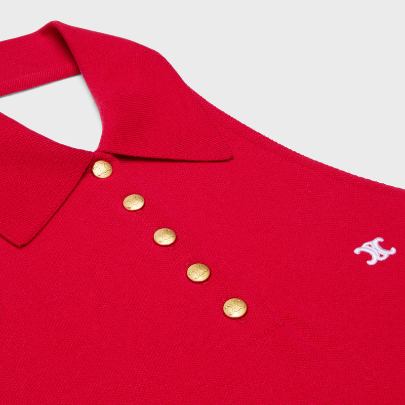 triomphe mini polo dress in cotton piqué 3