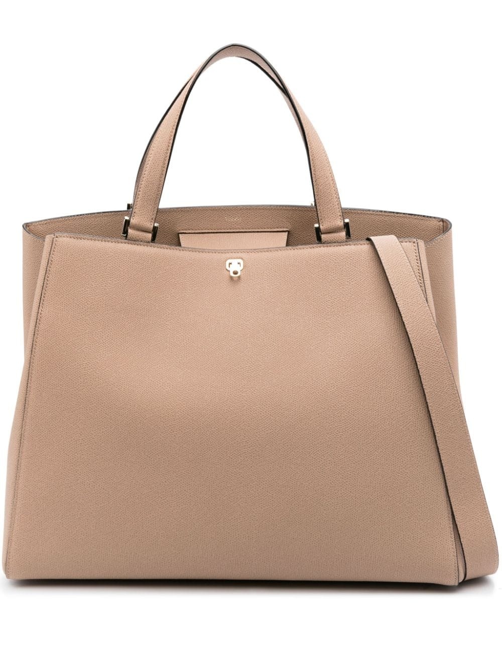 Valextra Brera Large Leather Top-handle Tote Bag In Taupe