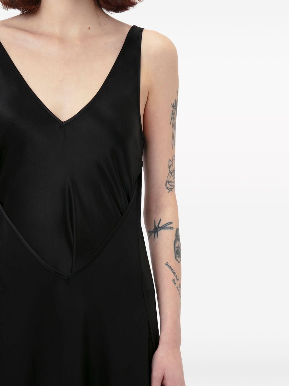 sleeveless silk midi dress - 5