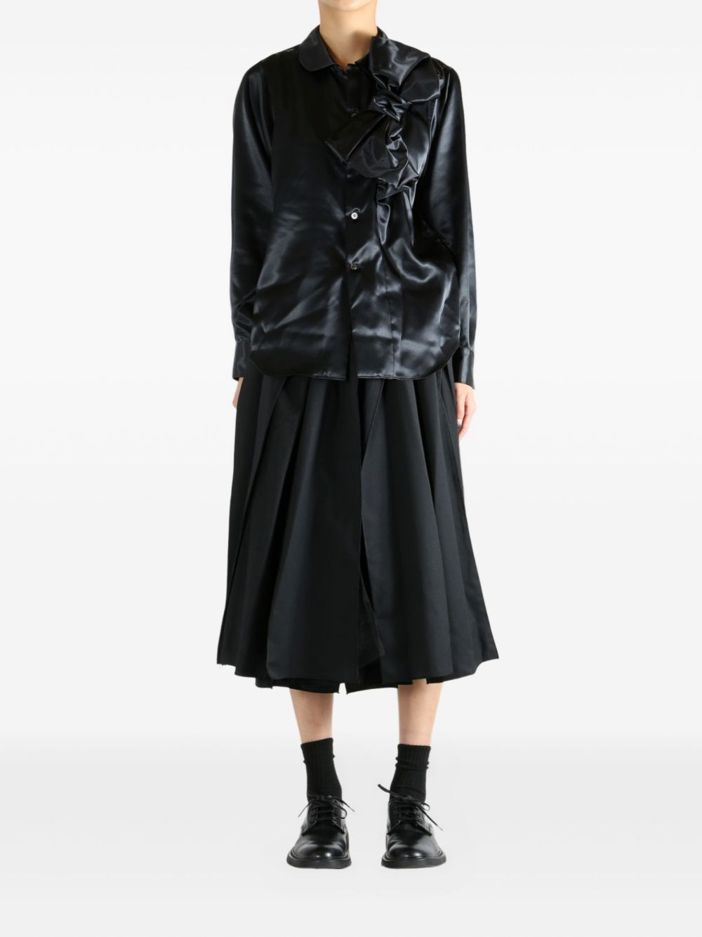 satin ruffled blouse - 2