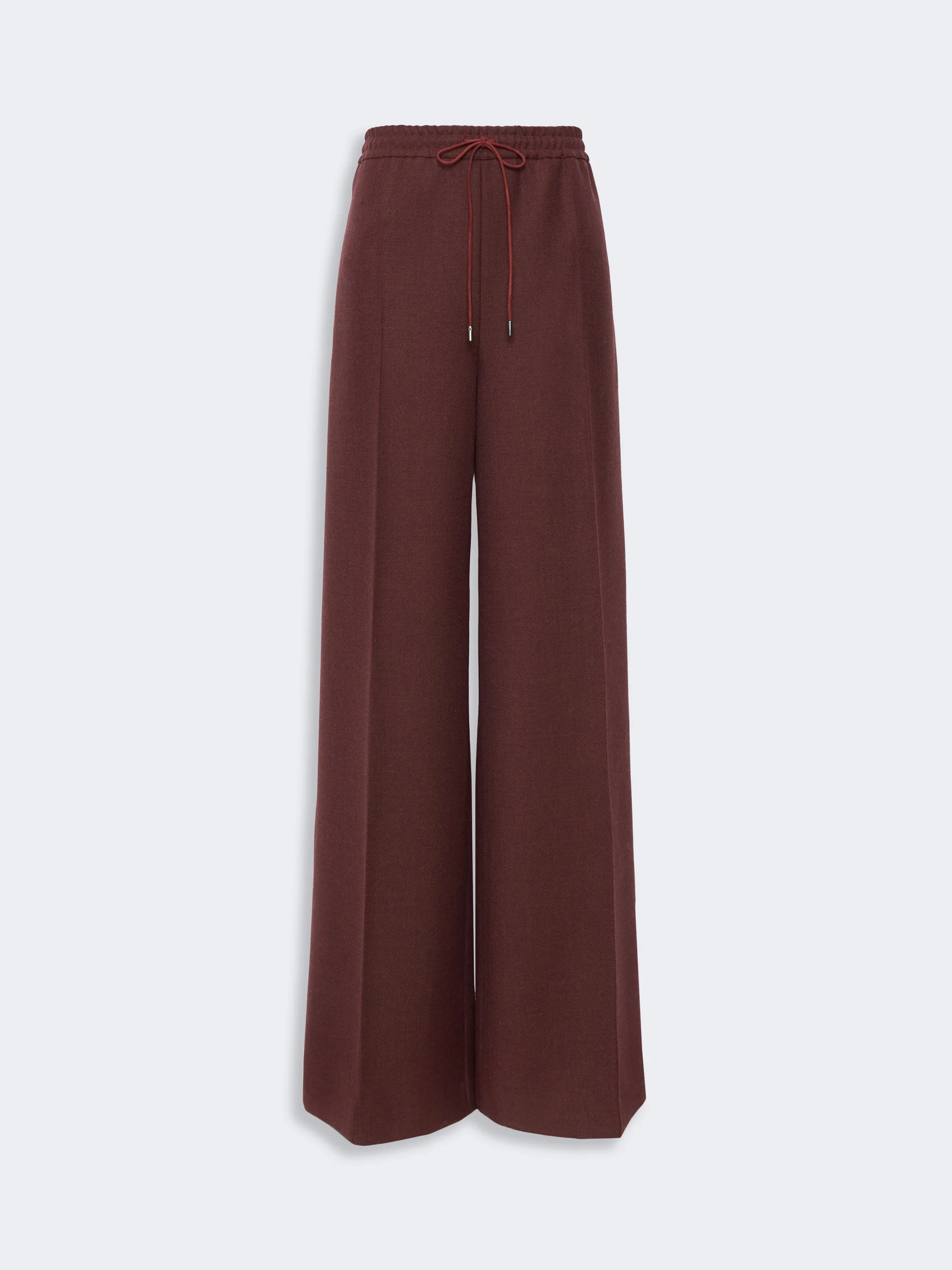 SLALOM Denim-effect wool wide-leg trousers - RUST - 1