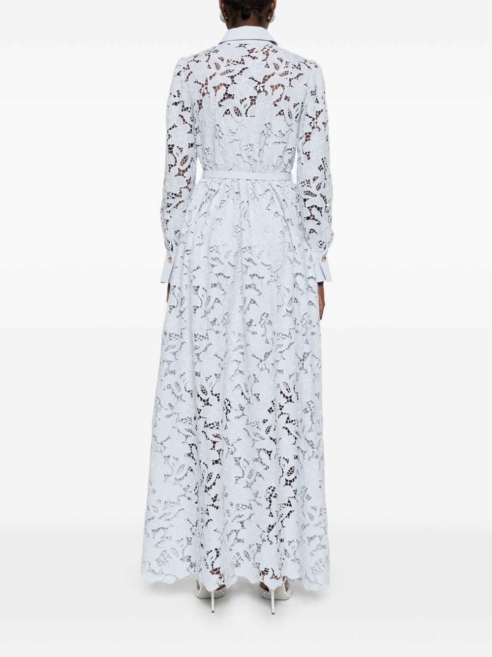 lace collared maxi dress - 4