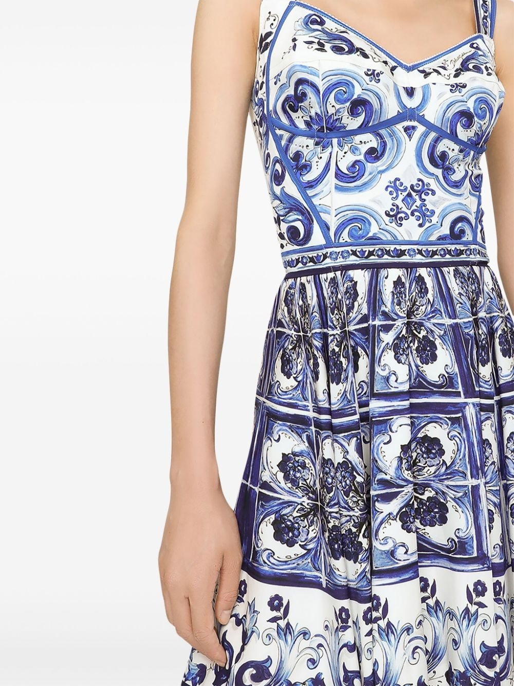Majolica-print bustier minidress - 5