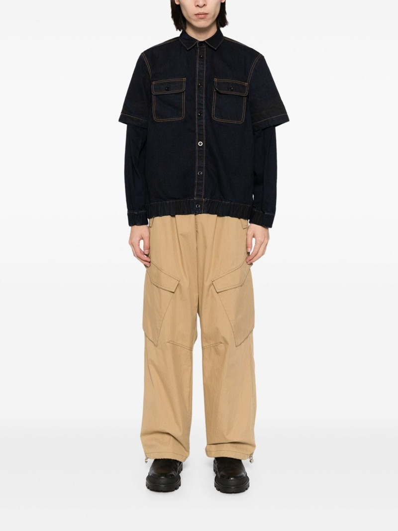 sacai contrast-stitching denim jacket outlook