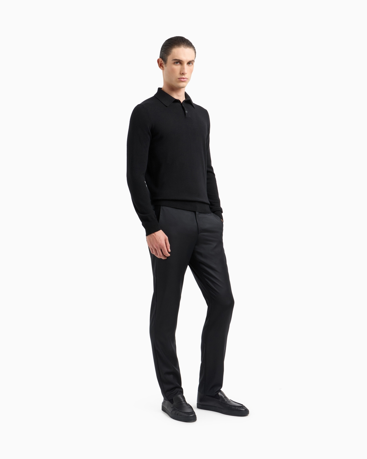 Long-sleeved, pure cashmere polo shirt - 2