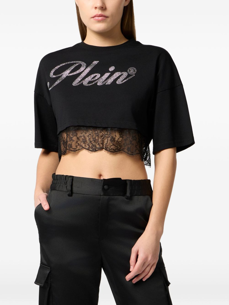 lace cropped T-shirt 3