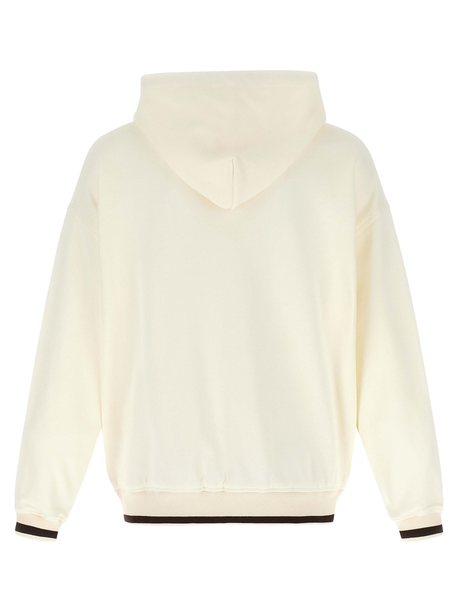 Logo Embroidery Hoodie Sweatshirt White - 2